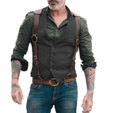 Aidase Herringbone Men's Vests Men Brown Waistcoat Vest Man Steampunk Jacket Striped Tweed V-neck Slim Fit Gilet Wedding Clothing aidase-shop