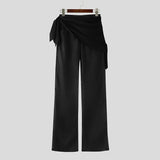 AIDASE  -  Men Pants Mesh Patchwork See Through Pleated Casual Trousers Men Sexy Loose Streetwear Fashion Unisex Long Pants S-3XL aidase-shop