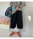 AIDASE  -  Japanese Streetwear Beige Cargo Capri Pants Women Harajuku Hippie Pockets Oversize Wide Leg Trousers Jogging Summer aidase-shop