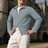 AIDASE  -  Men Sweatshirts Solid Color Lapel Long Sleeve Zipper Male Hoodies Cardigan Streetwear Autumn 2025 Casual Male Outerwear aidase-shop