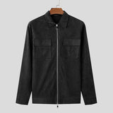 AIDASE  -  Tops Korean Style Fashion Men's Solid Suede Jacket Coats Casual Streetwear Male Loose All-match Long Sleeved Jacket aidase-shop
