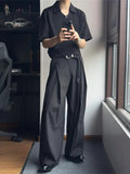 AIDASE  -  Men's A- Line West Pants Double Pleat Drapey Feel Casual Floor-Length Summer 2025 Loose Fit Design Sensation Knife Edge Pleats aidase-shop