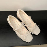 AIDASE  -  Leather Women Mary Jane Shoes Fashion Shallow Butterfly-knot Shoes Spring Autumn Wedding Party Shoes aidase-shop