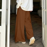 AIDASE  -  Men Wide Leg Pants Pleated Joggers Solid Color Loose Casual Trousers Men Streetwear Button Fashion Male Long Pants aidase-shop