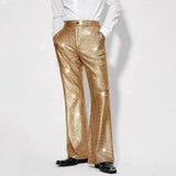 AIDASE  -  Summer New Men's Sequin Plaid Solid Color Trousers Retro Fashion Trend Party Performance Loose Casual Niche Men's Bottoms aidase-shop