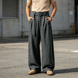 AIDASE  -  Men Sweatpants Korean Fashion Sportswear Mens Wide Leg Old Baggy Pants Casual Zipper Fly Pants Elastic Waist Roupas Masculinas aidase-shop