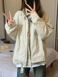 AIDASE  -  Retro American Cleanfit Work Jaet with Multiple kets Stand Collar ex Spring Autumn Trendy Versatile Couple Outerwear aidase-shop