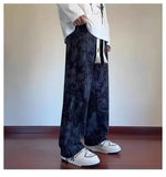 AIDASE  -  American Washed Tie Dye High Street Casual Pants Loose Straight Leg Long Trousers Men Women New Fashion Spring Autumn Versatile aidase-shop