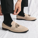 AIDASE  -  High Quality New Men's Tassel Pointed Soft Soled Gentleman's Moccasin Fashionable Comfortable Suede Breathable Casual Loafers aidase-shop