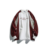 AIDASE  -  New Japanese Outdoor Cityboy Contrasting Sweatshirt Men's Sports Long Sleeved Pullover T-shirt Retro Couple College Loose Tops aidase-shop