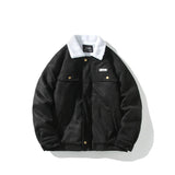 Aidase Korean Mens Lamb Wool Jacket Winter Velvet Thick Padded Parka Coat Streetwear Fashion Trend High Street Hip Hop Fur Collar Coats aidase-shop