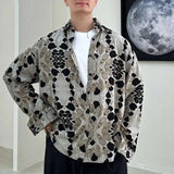 AIDASE  -  Spring Men's Long Sleeved Artistic Shirt Niche Loose Trend 2025 Contrast Color Long Sleeve Casual Male Tops aidase-shop