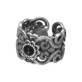 AIDASE  -  Retro Mongolian Flower Pattern Ring For Men Women Silver Color Gothic Adjustable Ring Handmade Unisex Jewelry Accessories Gift aidase-shop