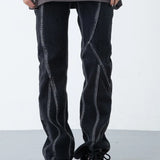 Aidase New Factor American High Street Washed Jeans Black Slight Rao Fashion Casual Design Pants