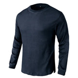AIDASE  -  Men's Spring and Autumn New Waffle Henley Collar Long Sleeve Casual Sports T Shirt for Men Tracksuit Mans Cloths aidase-shop