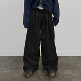 AIDASE  -  Men Pants Solid Color Pleated Joggers Lace Up Casual Wide Leg Trousers Men Streetwear Loose Fashion Casual Long Pants aidase-shop