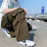 AIDASE  -  Japanese Overalls Men Functional Multi-pocket Pants Korean Urban Streetwear Trend High-end Elastic Waist Lace Casual Trousers aidase-shop