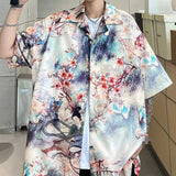 AIDASE  -  Summer Men's Short Sleeve Printed Shirts  Beach Shirts Casual Fashion Tee Shirt  Couple Tops aidase-shop