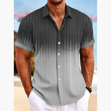AIDASE  -  Men's Vintage Geometric Ethnic Pattern Button Shirt Lapel Hawaiian Style Summer Party Holiday Clothing aidase-shop