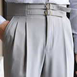 Aidase Quality Metal Button Trousers Pant For Man Office Trouser Men Business Casual Pant British Social Club Outfits Pantalones Hombre aidase-shop