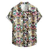 AIDASE  -  Comfort Regular Fit Men'S Checkered Shirt Mens Summer Fashion Casual Print Seaside Beach Lapel Button T Man Clothing Camisas aidase-shop
