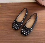 AIDASE  -  Women's Mary Jane Flats Polka Dot Bow Square Toe Soft Bottom Commuting Casual Shoes Spring Summer Comfortable Loafers aidase-shop
