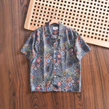 AIDASE  -  Bohemian Style Men's Short Sleeve Shirt Fashionable Summer Design Trendy Polyester Blend Machine Washable Anti-Wrinkle Wear aidase-shop