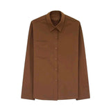 Aidase Men's Luxury Clothing Leisure Turn Down Collar Texture Shirts Vintage Button-down Solid Color Long Sleeve Popular Clothes M-3XL