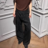 AIDASE  -  Men's High-Waist Striped Pleated Pants Slight Flare Straight Leg Embroidery Large Pockets Flowing Sash for Spring/Autumn aidase-shop