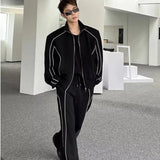 New Trend Men Sport Sets Casuals Sweat Suit Solid Color Sweatshirt Fashion Male Leisure Suit Hip Hop Oversized Casual Suits aidase-shop