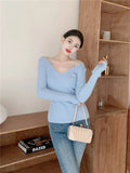AIDASE  -  Women V-Neck Slim Fit Off Shoulder Pullovers Spring Autumn Hollow Out Backless Knit Sweater Top Slim Sexy Knitwear Top aidase-shop