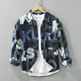 Aidase Stylish Letter Printed Polyester Shirts for Men Spring Fashion Long Sleeve Blouse for Youth Male Cool Hip Hops Casual Loose Tops aidase-shop