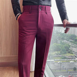 AIDASE  -  High Quality Men's Autumn Winter Suit Pants Business Casual Slim Fit Full Length Suit Pant Male High Waist Fashion Trousers aidase-shop