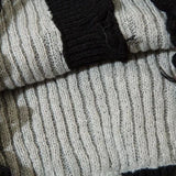 Aidase Mens Autumn Winter Ripped Sexy Cardigan Knitted Sweater Essential Hollow American High Street Loose Knitted Jacket For Couples aidase-shop