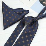 AIDASE  -  2PCS Neck Ties Set New Luxury Polyester Paisley Neckties Polka Dot Floral Tie Brooches Formal Business Shirt Accessories Cravat aidase-shop