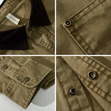 Aidase 110kg 100% Cotton Men Workwear Shirts 2024 Spring Summer Long Sleeve Retro Oversize Loose Blouses for Youth y2k Casual Male Tops aidase-shop