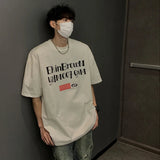 AIDASE  -  Korean Style Men's Crewneck Letter TShirt Short Sleeve Casual Baggy Short Sevee Tops Summer Streetwear Party Couple aidase-shop