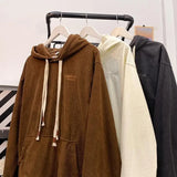 Aidase Corduroy Sweatshirt For Men Embroider Letter Hoodies Sweatshirt Streetwear Hoodie Casual Sportwear Male Clothes aidase-shop