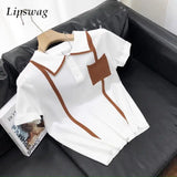 Aidase Fashionable Pockets Patchwork Knit Mens Polo Shirts Summer Daily Casual Breathable Knitting Tops Vintage Men Polo T Shirts