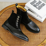 AIDASE  -  Luxury Men Business Chelsea Boots PU Side Zipper Buckle Boots British Retro Gentleman Suede Formal Boots Size 38-46 Men Boots aidase-shop