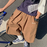 Aidase Oversized Loose Streetwear Women Cropped Pants Japanese Hip Hop Pockets Cargo Wide Leg Trousers Retro Casual Straight Pants