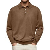 AIDASE  -  Men's Long Sleeve Polo Shirts Solid Color Turn Down Collar Business Casual Polos Men Spring Autumn Fashion Pulover Tees Tops aidase-shop