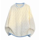 AIDASE  -  Knit Crew Neck Men Sweater Lazy Style Loose Trendy Knitted Long Sleeve Tops 2025 Fashion All-match Simple Pullovers 21E7046 aidase-shop