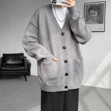 AIDASE  -  Plus Size 8XL-M Korean Style V-neck Cardigans Men Pocket Design Simple Sweater Autumn New Popular Male Casual Daily Knitted Coat aidase-shop