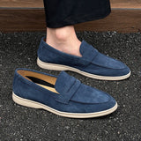 AIDASE  -  Spring Fashion Men's Frosted Leather Comfortable Anti Slip Bean Shoes New Summer Men Pointed Breathable Casual Business Loafers aidase-shop