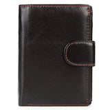 AIDASE  -  Men's Short Genuine Leather Wallet Vintage Coin Purse Top Layer Cowhide Vertical Card Holder Large Capacity aidase-shop