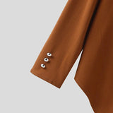 AIDASE  -  Men Jackets Solid Color Stand Collar Long Sleeve Button Irregular Coats Men Streetwear 2025 Fashion Casual Male Jackets aidase-shop
