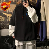 Aidase Hooded Sweatshirts for Man Black Hoodies Hip Hop Men's Clothing Sweat Shirt No Brand Funny Loose Overfit Streetwear Simple Cheap aidase-shop