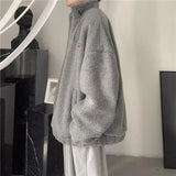 AIDASE  -  Men's Lamb Velvet Winter Jacket Thickened Fleece Inner Coat Korean Style Couple's Fashion Outerwear Regular Length Loose Fit aidase-shop