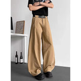 AIDASE  -  Loose Wide Leg Straight Cut Casual Long Jeans Men Women Design Sense Retro American Khaki Knife  Jeans Youth Faion Brand aidase-shop